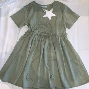 PETAL & PUP Green Stripe Mini Dress